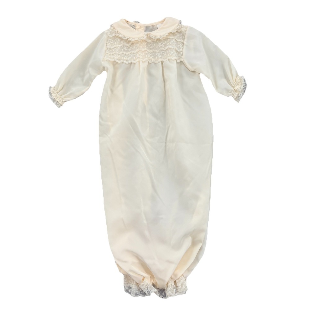 NWT VTG Shepherd Baby Christening Gown Unisex 0-6 Months Cream Lace USA